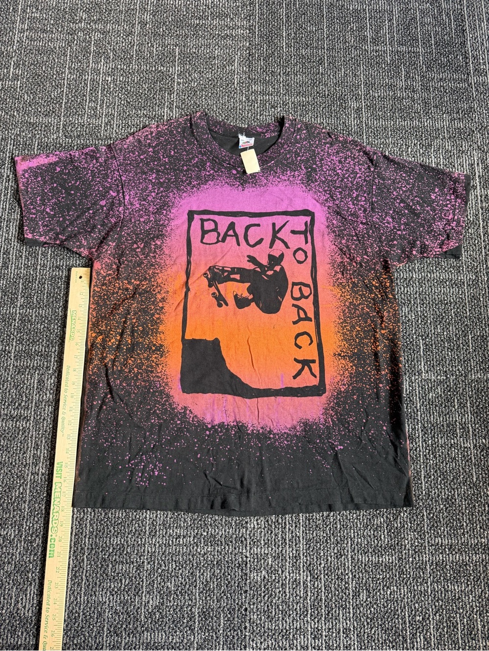 Vintage 90's Back To Back All Over Print Skateboarding T-Shirt Graphic NWT XXL